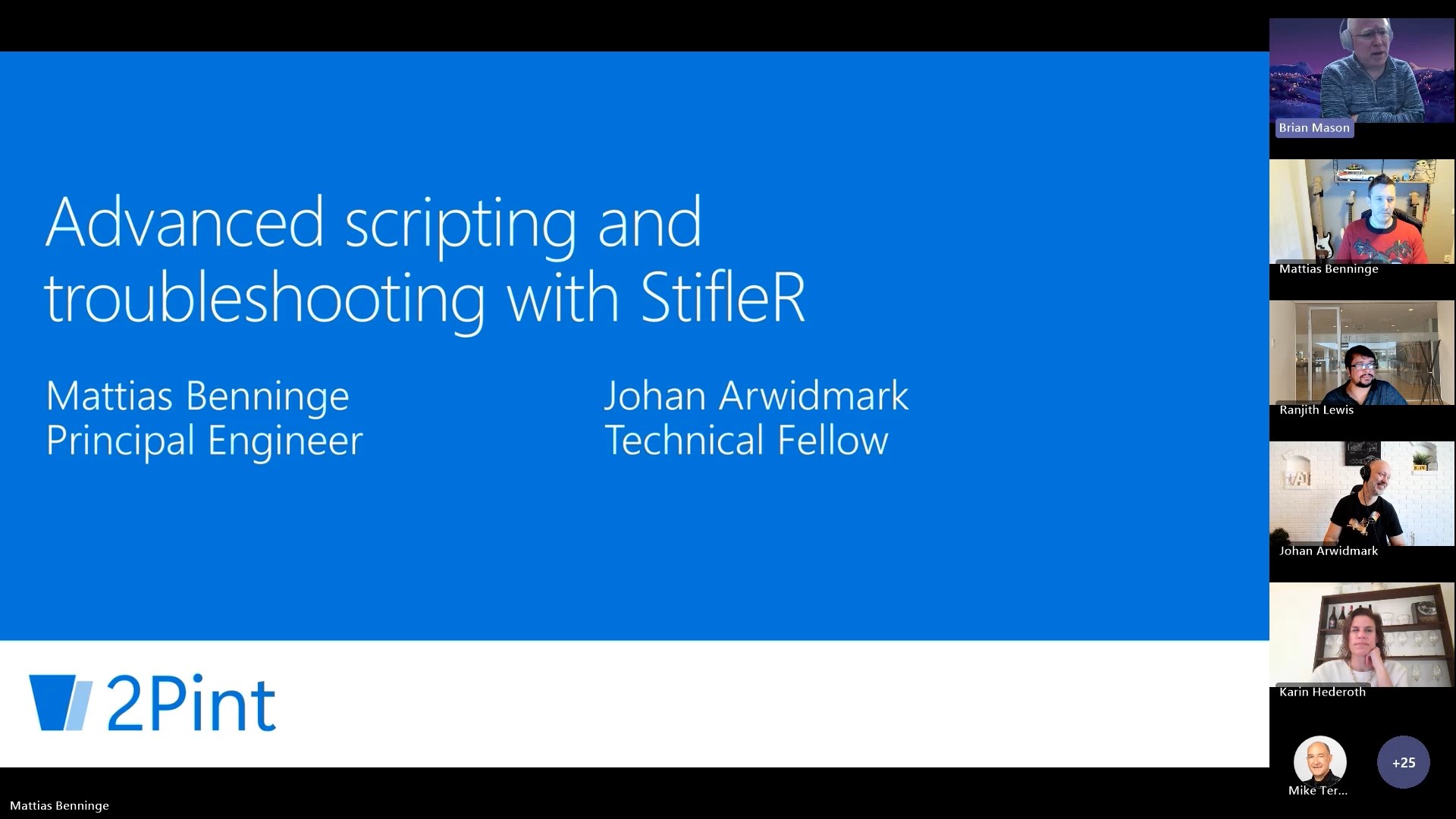 Screen capture of Advanced Scripting and Troubleshooting with StifleR webinar recording